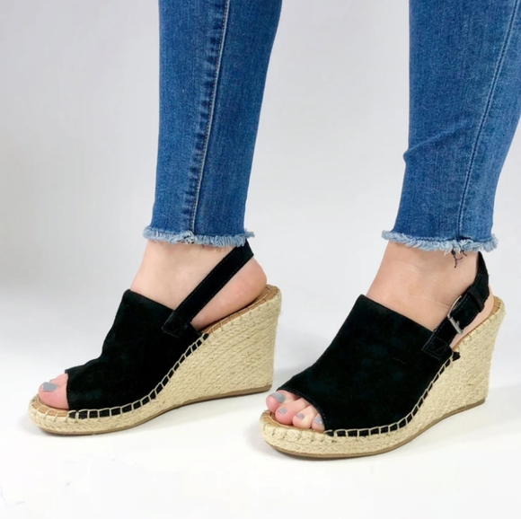 2×$40 Toms Black Oxford Woman's Monica Wedges - Picture 3 of 11
